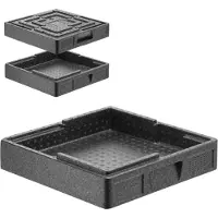 Hendi SALTO Thermo-Cateringbehälter zum Transport von Speisen, Innenmaße 35x35x4,5cm 5L