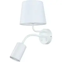 Easy Light Wandleuchte MAJA Weiß Metall Stoff mit Lesearm 1x E27 max. 60W & 1x GU10 max. 15W LE39861