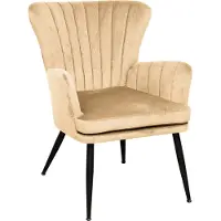 SVITA Sessel Wohnzimmer Cordbezug Polsterstuhl mit Armlehne SANSA Beige