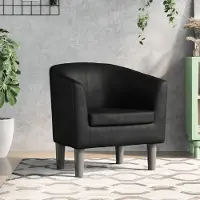 vidaXL "im " Clubsessel Schwarz Kunstleder - Fernseh- & Relaxsessel CC16356
