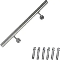 Melko Treppengeländer Edelstahl Ø4,2 cm – 1,4 m Wandhandlauf inkl. Halterungen