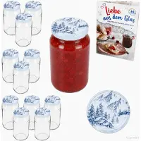 MamboCat 12er Set Sturzglas 720ml Einmachglas Alpen Deckel Rezept-Heft