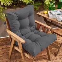 Topchances 2 Stück Gartenstuhlauflage Sitzkissen Stuhlkissen,UV-Lichtecht Wasserdicht Stuhlauflage,Indoor und Outdoor Auflage Polsterauflagen Stuhlkissen,Dunkelgrau,106x53cm