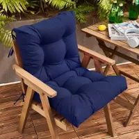 Topchances 4 Stück Gartenstuhlauflage Sitzkissen Stuhlkissen,UV-Lichtecht Wasserdicht Stuhlauflage,Indoor und Outdoor Auflage Polsterauflagen Stuhlkissen,Dunkelblau,106x53cm