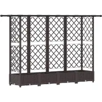 vidaXL Hochbeet mit Rankgitter und Dach Braun 202,5 x 40 x 121 cm PP