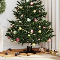 Prolenta Maison Exclusive - Weihnachtsbaumständer 1.73 Schwarz 50 x 50 x 15,5 cm Stahl