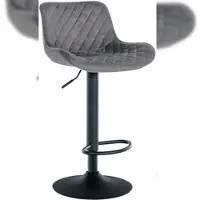 DELUKE Barhocker POVAN Samt Dunkelgrau 48x54x81cm Barstuhl Mit Lehne Tresenhocker Tresenstuhl