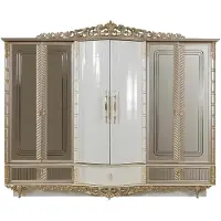 AEA Kleiderschrank Schlafzimmer Sechstüriger Schrank Holz Schlafzimmer