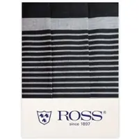 Ross 3er Pack Zwirn Halbleinen Geschirrtücher Streifenfond 50x70 cm | schwarz - schwarz