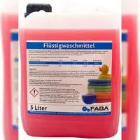 Faba Chemie FABA Flüssigwaschmittel Konzentrat 5 L, rot, Universal Color angenehm frisch inkl. Ausgießer