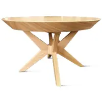 Masseno Ausziehbar Esstisch OVALIS 120 - 220 cm x 120 cm Rund Tisch für Wohnzimmer, Küche, Eichefarben