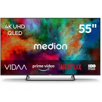 Medion 138,8 cm (55 Zoll) QLED Fernseher (Smart-TV, Dolby Vision HDR, HBO Max, MagentaTV, Prime Video, Disney+, DAZN, Paramount+, Dolby Atmos, VIDAA Store, PVR, Bluetooth, MD 855602)