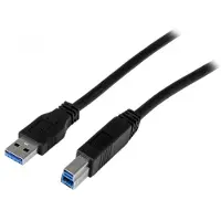 StarTech.com .com 2m es USB 3.0 (5Gbps) SuperSpeed Kabel A auf B - Schwarz, 2 m, USB A, USB B, USB 3.2 Gen 1 (3.1 Gen 1), 5 Gbit/s, Schwarz