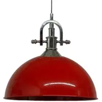 Bamyum Pendelleuchte Esstisch Industrielle Metall Groß Ø 30 cm, Hängelampe Industriell Lampe Vintage Hängeleuchte, Deckenleuchte, Pendellampe - Rot