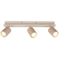 Briloner Deckenstrahler Ida, beige, 3-flammig, Kunststoff/Metall dimmbar, creme / amber, für Wohn- / Esszimmer, Kunststoff, Modern, Strahler