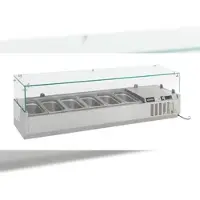 Chefgastro Aufsatzvitrine Albon | 1/3 GNx6 | HxBxT 43,5x140x39,5cm + Geschirrtuch