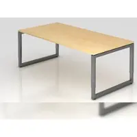 Proregal - Büromöbel mit top Leistungsdaten Schreibtisch Pavo | Ahorn | Graues Gestell | BxT 200x100cm | Arbeitshöhe 65-85cm | höhenjustierbar, 1cm Raster | O-Fuß-Gestell eckig | Rechteckform mit schwebender Tischplatte
