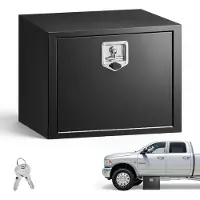 Vevor Lkw Unterbaubox 609 x 457 x 457 mm Unterflur Staukasten Kaltgewalzter Stahl Wasserdichter Werkzeugkasten mit T-Griff Schloss für Lkw Anhänger Transporter Werkzeugkiste Unterflurkasten Schwarz