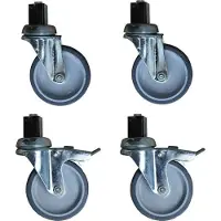 Gastro-Inox Lenkrollen Radsatz aus Kunststoff, ca. 125mm, 4-teilig, 2 mit Bremse