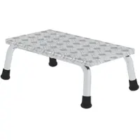 Proregal Arbeitspodest starr | 1 Stufe | Aluminium-Warzenblech | Rutschfeste Kunststoffschuhe