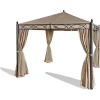 Grasekamp Garten-Pavillon ROM 3x3m mit 2 Seitenteil Sets geschlossen und mit Moskito Netz Party-Zelt Terrassen-Dach
