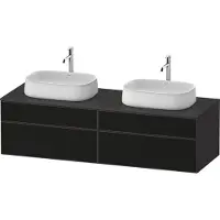 Duravit Zencha Konsolenwaschtischunterbau, 1600x550mm, 2 Auszüge, 2 Schubkästen, 2 Ausschnitte, ZE4825, ZE4825B63800000, Farbe: Front: Schwarz Linienstruktur (Glas)/Korpus: Graphit supermatt
