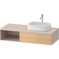 Duravit Zencha Konsolenwaschtischunterbau, 1300x550mm, 1 Auszug, 1 offenes Fach links, Ausschnitt rechts, ZE4819030830000