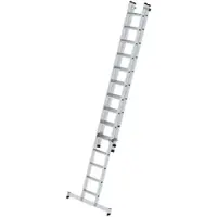 Proregal Stufen-Schiebeleiter 2-teilig mit nivello-Traverse 1x14 + 1x10 Stufen
