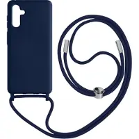 Avizar , Soft-Touch NeckShell Hülle Galaxy A54 5G mit Tragekette, Nachtblau