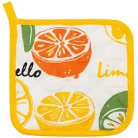 Kracht Küchen Textilien Limoncello Baumwoll Topflappen bedruckt 22x22 cm bunt 2er Pack - bunt