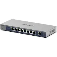 Netgear GS108MX-100EUS, Unmanaged, L2, Gigabit Ethernet (10/100/1000), Vollduplex, Rack-Einbau, Desktop-/Wandmontage