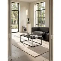 KADIMA DESIGN Couchtisch 100x60x40 cm mit Marmor Optik Schwarz, Wohnzimmertisch mit Metall-Gestell, Sofatisch Eckig Tisch Wohnzimmer, Beistelltisch