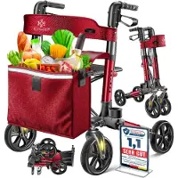 Kesser Rollator Aluminium faltbar, höhenverstellbar & bis 136 kg belastbar