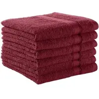 BETTWARENSHOP Handtuch Serie Essential Handtuch 6er Pack 50x100 cm | bordeaux - rot