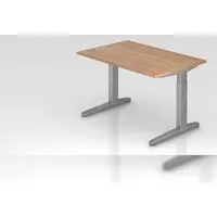 Proregal - Büromöbel mit top Leistungsdaten Schreibtisch Mika | Nussbaum | Silber Gestell | BxT 120x80cm | Arbeitshöhe 65-85cm | höhenjustierbar, 1cm Raster | C-Fuß-Gestell | Rechteckform