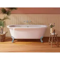 Vente-unique Halb freistehende Retro-Badewanne mit Adlerfüßen 170 x 74 x 62 cm Acryl Weiß 190 L SPARUS