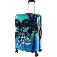 H4L Reisekoffer Koffer Hartschalenkoffer Reisetrolley Blau Größe L 77x50x29cm