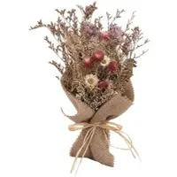 Layba Trockenblumenstrauß Natur-Beige-Bordeaux mit Jute