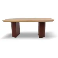 Masseno Ausziehbar Esstisch LINEA 200 - 300 cm x 110 cm Oval Tisch für Wohnzimmer, Küche, Eichefarben