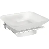 Bemeta Quadratische Wandseifenschale aus Zink und Glas NIKI 11 x10 x4 cm