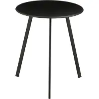 Mica Decorations Seattle Beistelltisch für Außenbereich - Runder Couchtisch - Pflanzentisch und Kaffeetisch - 45 x Ø38 cm - Metall - Schwarz
