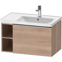 Duravit D-Neo Waschtischunterbau wandhängend, 784x440x452mm, 1 Auszug, 1 offenes Fach seitlich links, mit Griff Edelstahl gebürstet, DE4257070550000