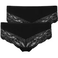 Snocks Hipster Lace 2er Set black - XS