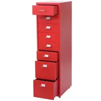 Proregal Rollcontainer Housten 110x28x41cm 8 Schubladen Rot