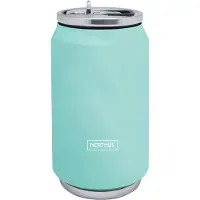 Nerthus FIH 786 Isolierte Dose doppelwandig 330 ml türkis Edelstahl ideal für Erfrischungsgetränke Bier und Strand