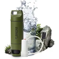 Extralink Purisoo Grün Trinkflasche mit Filtersystem 400ml, Pumpe, UF + ACF Filter