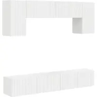 vidaXL TV-Schrankset Wandmontiert 4 pcs Weiß Holzwerkstoff