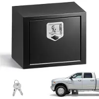 Vevor Lkw Unterbaubox 457 x 305 x 356 mm Unterflur Staukasten Kaltgewalzter Stahl Wasserdichter Werkzeugkasten mit T-Griff Schloss für Lkw Anhänger Transporter Werkzeugkiste Unterflurkasten Schwarz