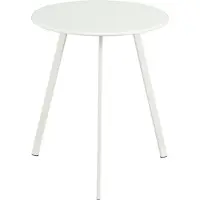 Mica Decorations Seattle Beistelltisch für Außenbereich - Runder Couchtisch - Pflanzentisch und Kaffeetisch - H45 x Ø38 cm - Metall - Weiss