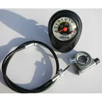 Classic Cycle Tachometer Die Niere Schwarz 10,3 cm hoch mit Lenkerhalterung für 26 Zoll